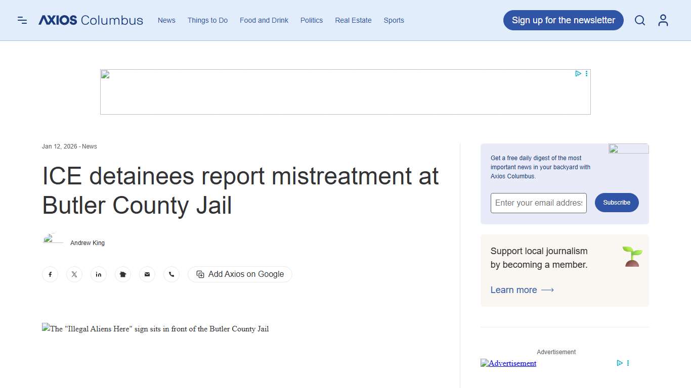 Ohio ICE detainees report mistreatment at Butler County Jail - Axios Columbus